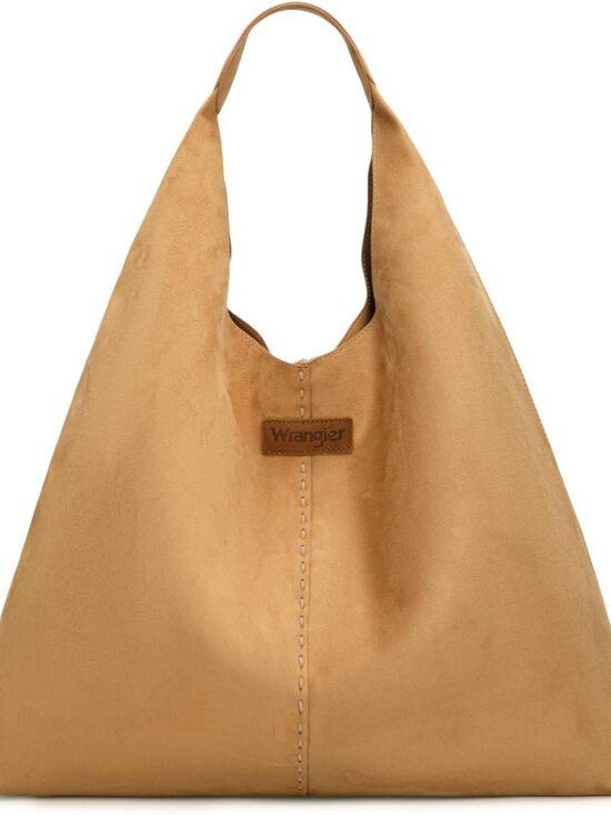 Handbags - Wrangler Suede Hobo Bag for Women Large Shoulder Purse Slouchy Casual Handbag Fa